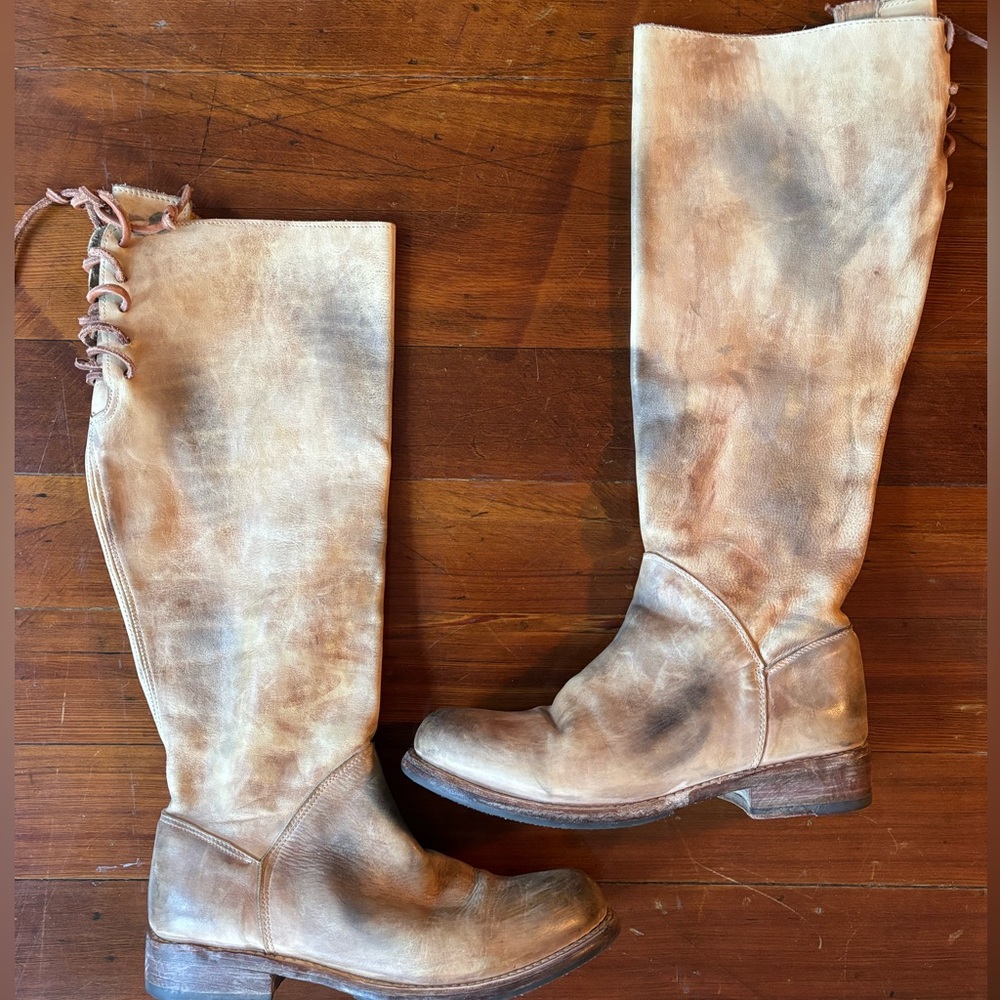 Bed Stu Manchester tan distressed leather boots - Picture 2 of 8